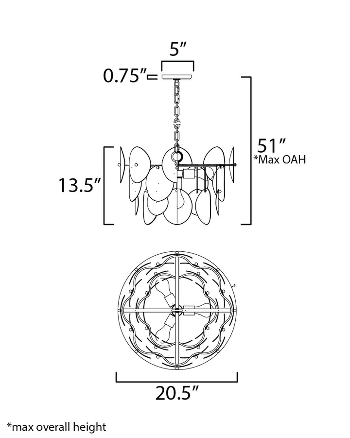 Isla Pendant dimensions diagram