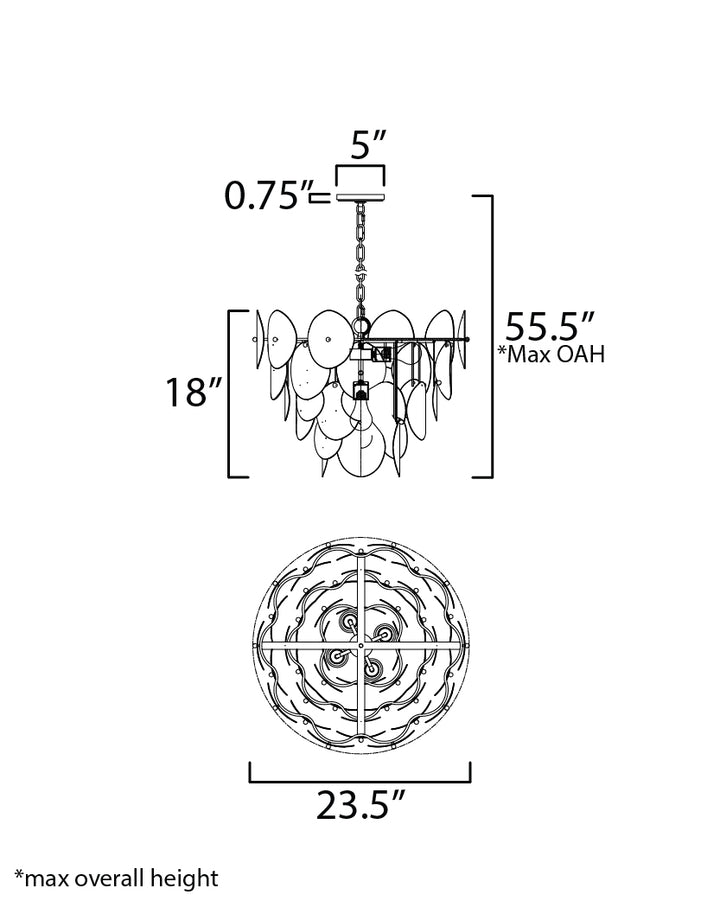 Isla Pendant dimensions diagram