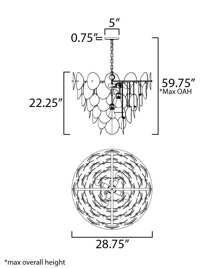 Isla Pendant dimensions diagram