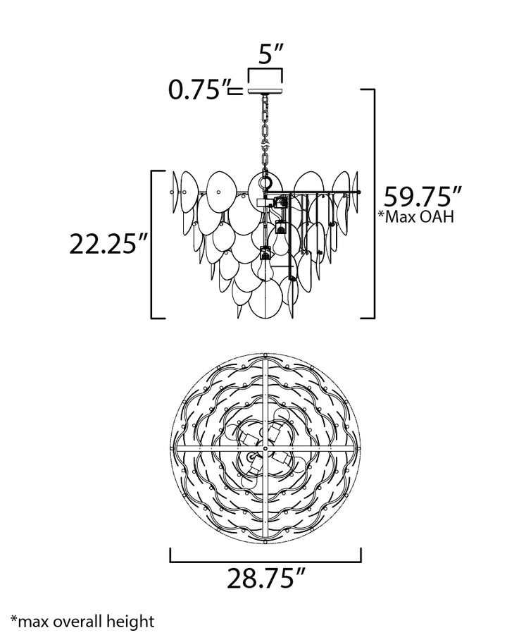 Isla Pendant dimensions diagram