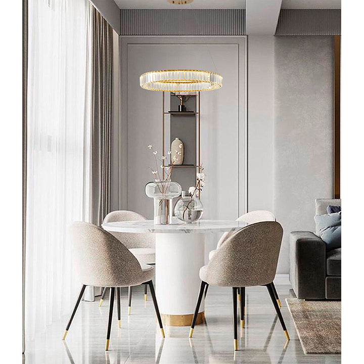 Clear Crystal Halo Chandelier with Hardware in Gold by Bethel