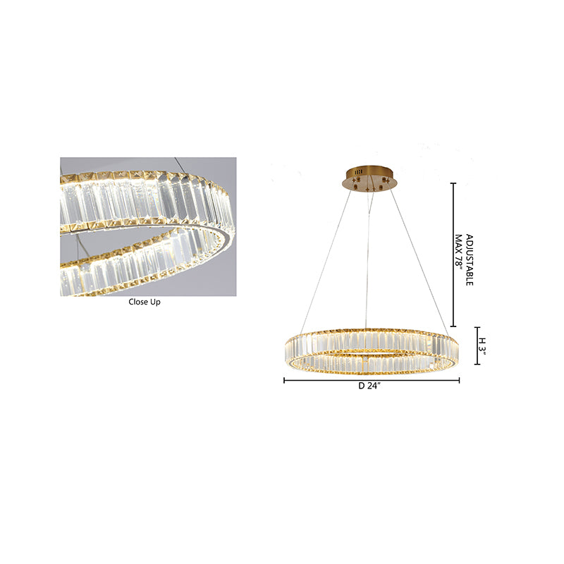 Clear Crystal Halo Chandelier with Hardware by Bethel - view 4