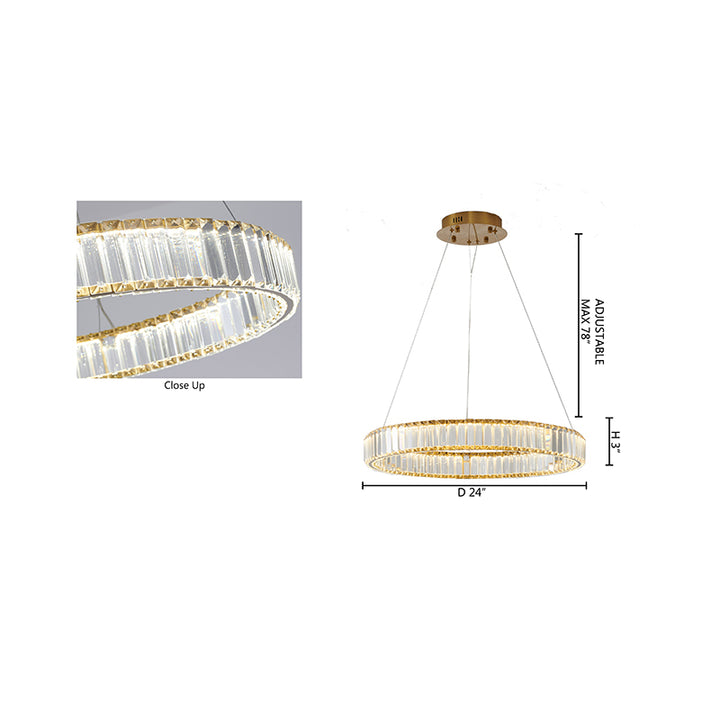 Clear Crystal Halo Chandelier with Hardware by Bethel - view 4