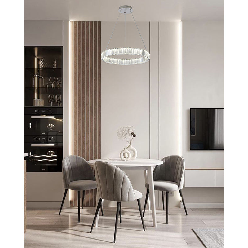 Clear Crystal Halo Chandelier with Hardware by Bethel - view 2