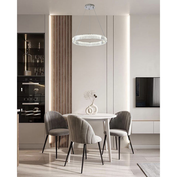 Clear Crystal Halo Chandelier with Hardware by Bethel - view 2