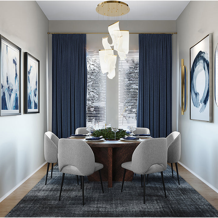 Flushed Chandelier with Acrylic Crumbled Sheet Hanging Pendants by Bethel - view 19