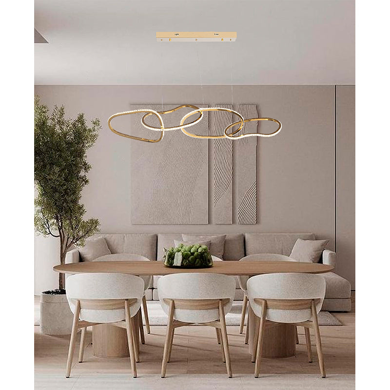 Stainless Steel Interlocked Chandelier with Clear Crystals by Bethel - view 12