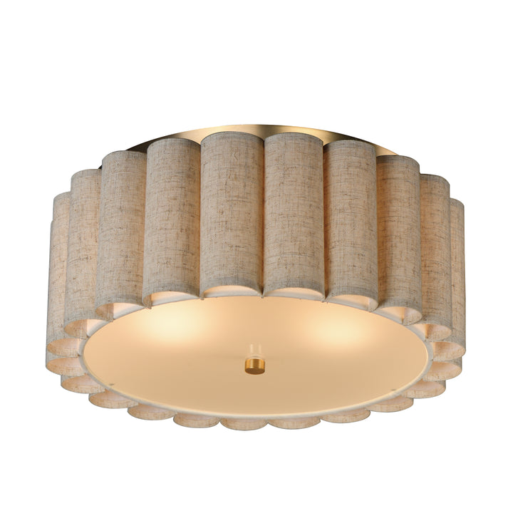 Penelope 2-Light Flush mount Natural Aged Brass