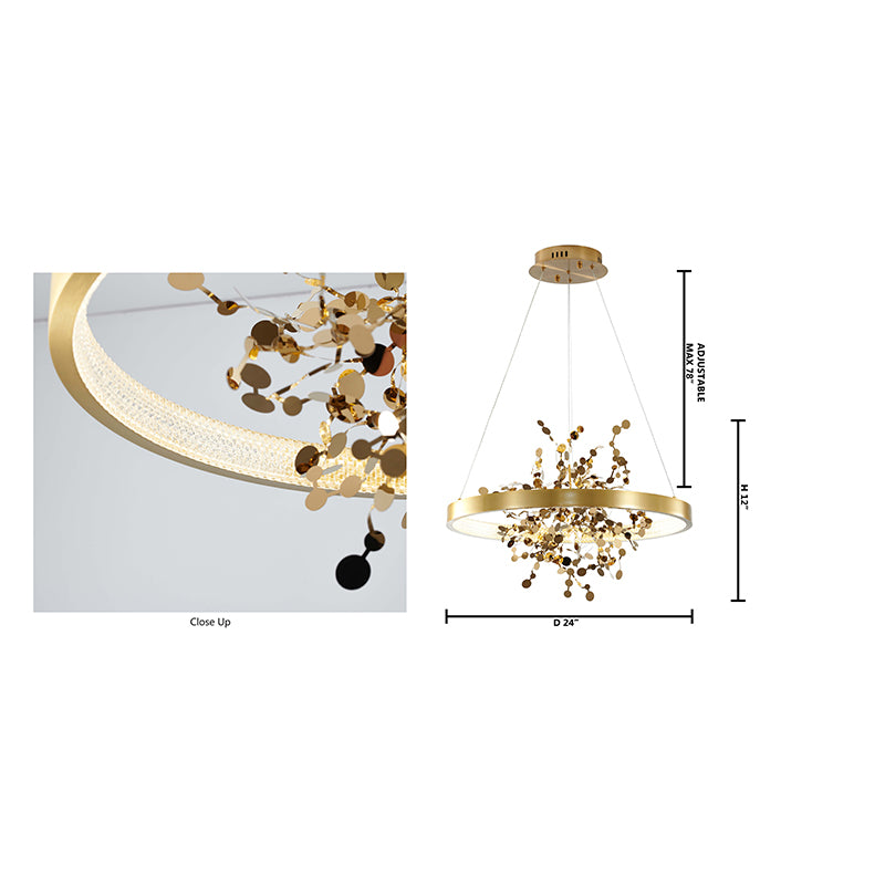 Frame Chandelier with Stainless Steel Confetti Interior &amp; a Transparent