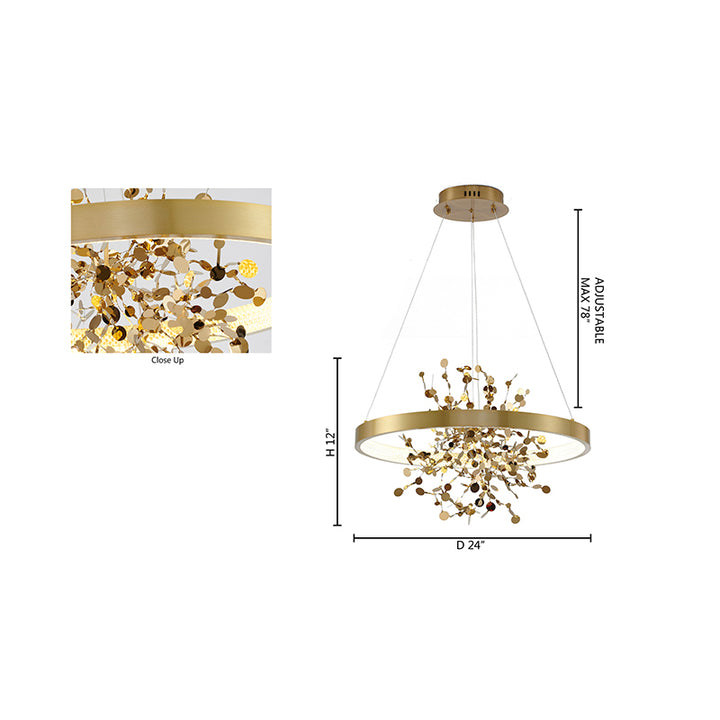 Frame Chandelier with Stainless Steel Confetti Interior &amp; a Transparent