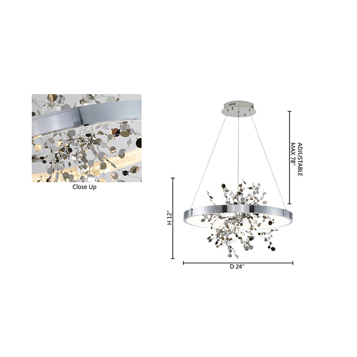 Frame Chandelier with Stainless Steel Confetti Interior &amp; a Transparent