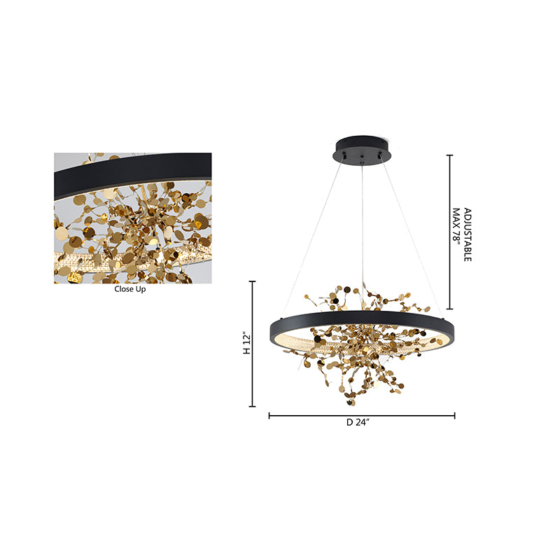 Frame Chandelier with Stainless Steel Confetti Interior &amp; a Transparent