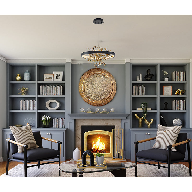 Frame Chandelier with Stainless Steel Confetti Interior &amp; a Transparent