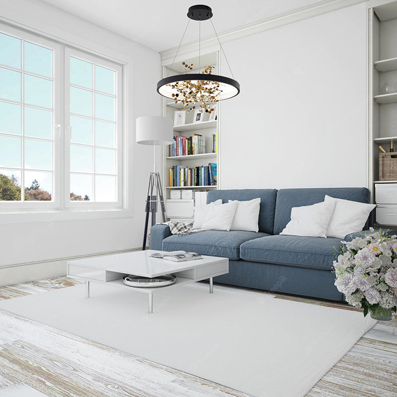 Frame Chandelier with Stainless Steel Confetti Interior &amp; a Transparent