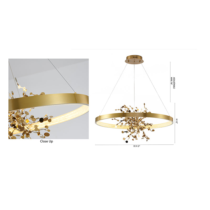 Frame Chandelier with Stainless Steel Confetti Interior &amp; a Transparent