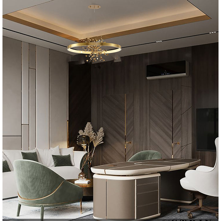 Frame Chandelier with Stainless Steel Confetti Interior &amp; a Transparent