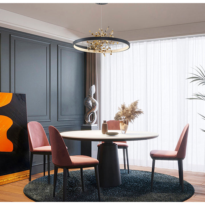 Frame Chandelier with Stainless Steel Confetti Interior &amp; a Transparent