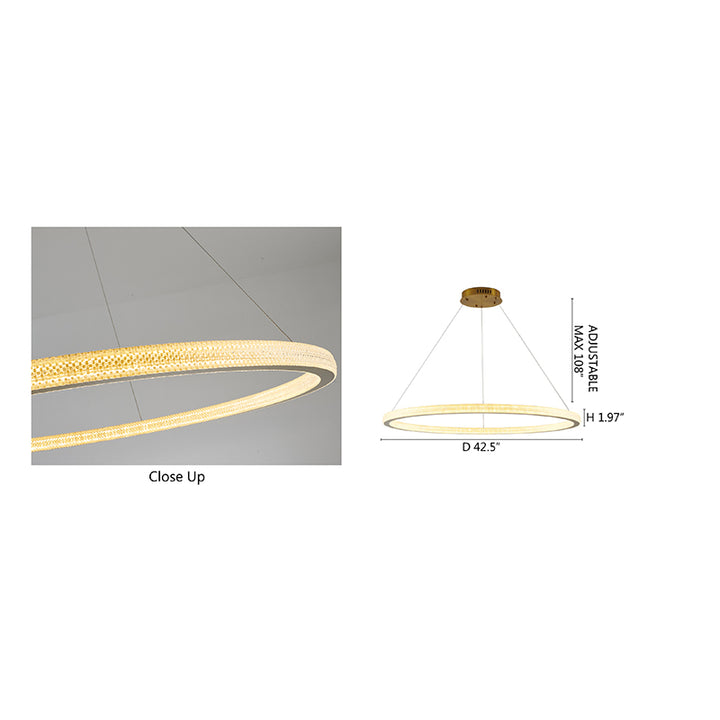 Sand Halo Ring Chandelier with Acrylic Lens by Bethel - view 8