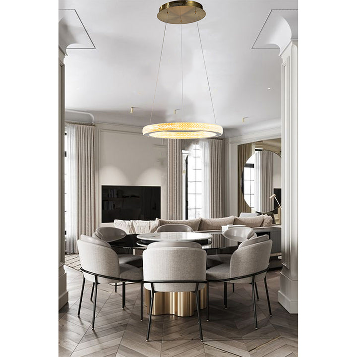 Sand Halo Ring Chandelier with Acrylic Lens by Bethel - view 9
