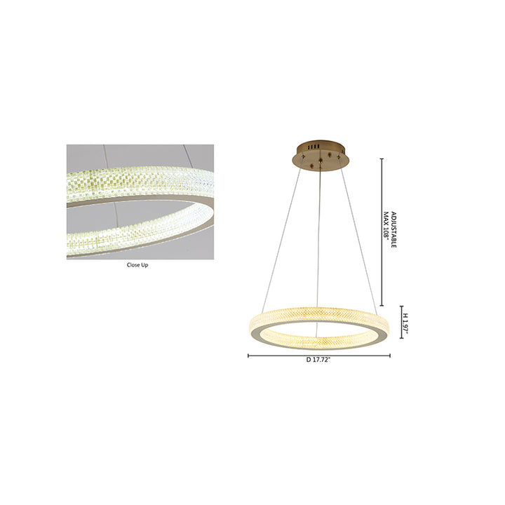 Sand Halo LED Ring Chandelier with Acrylic Lens by Bethel - view 14