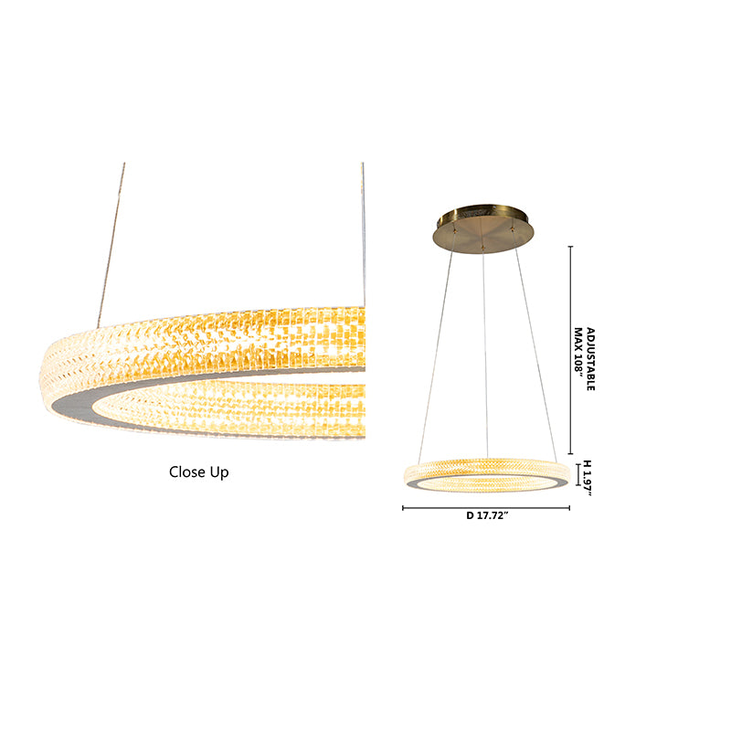 Sand Halo LED Ring Chandelier with Acrylic Lens by Bethel - view 2