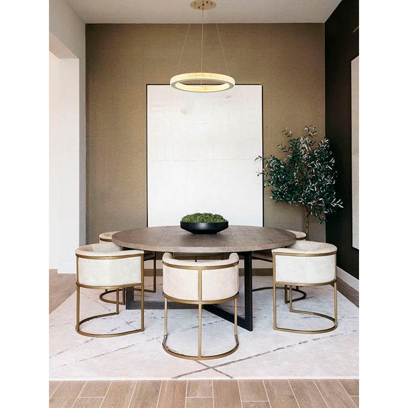 Sand Halo LED Ring Chandelier with Acrylic Lens by Bethel - view 3