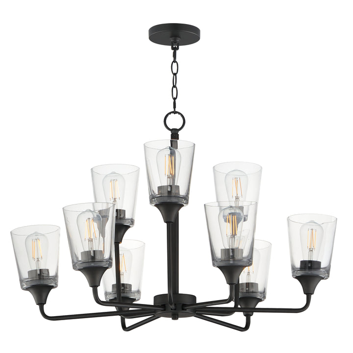 Hudson 9-Light Two-Tier Chandelier Black