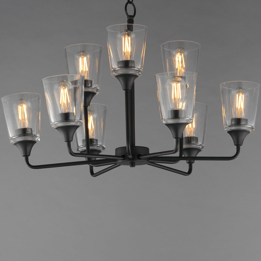 Hudson 9-Light Two-Tier Chandelier Black alternate view