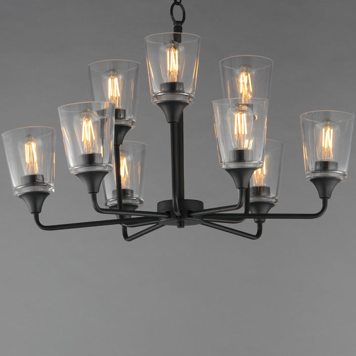 Hudson 9-Light Two-Tier Chandelier Black alternate view