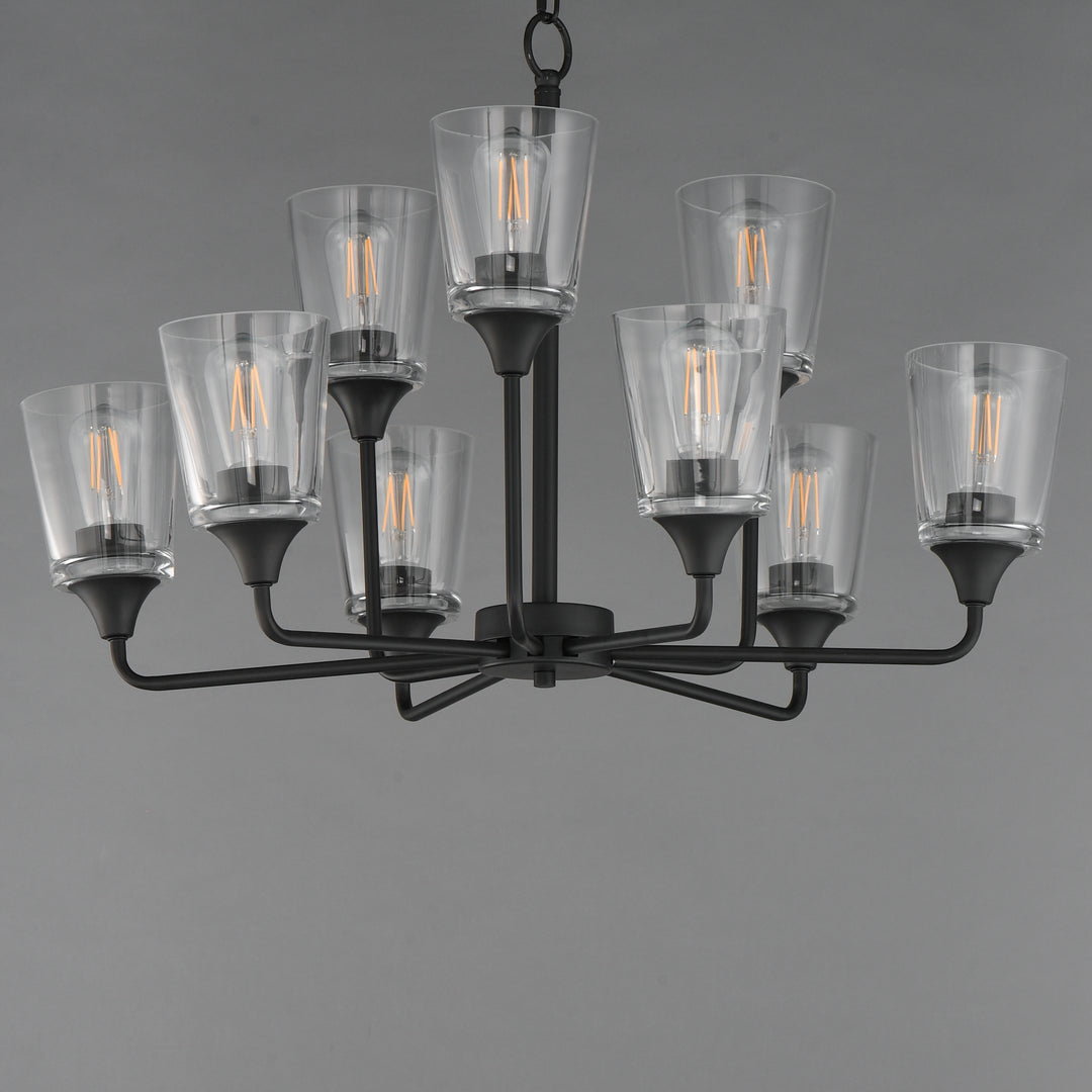 Hudson 9-Light Two-Tier Chandelier Black alternate view