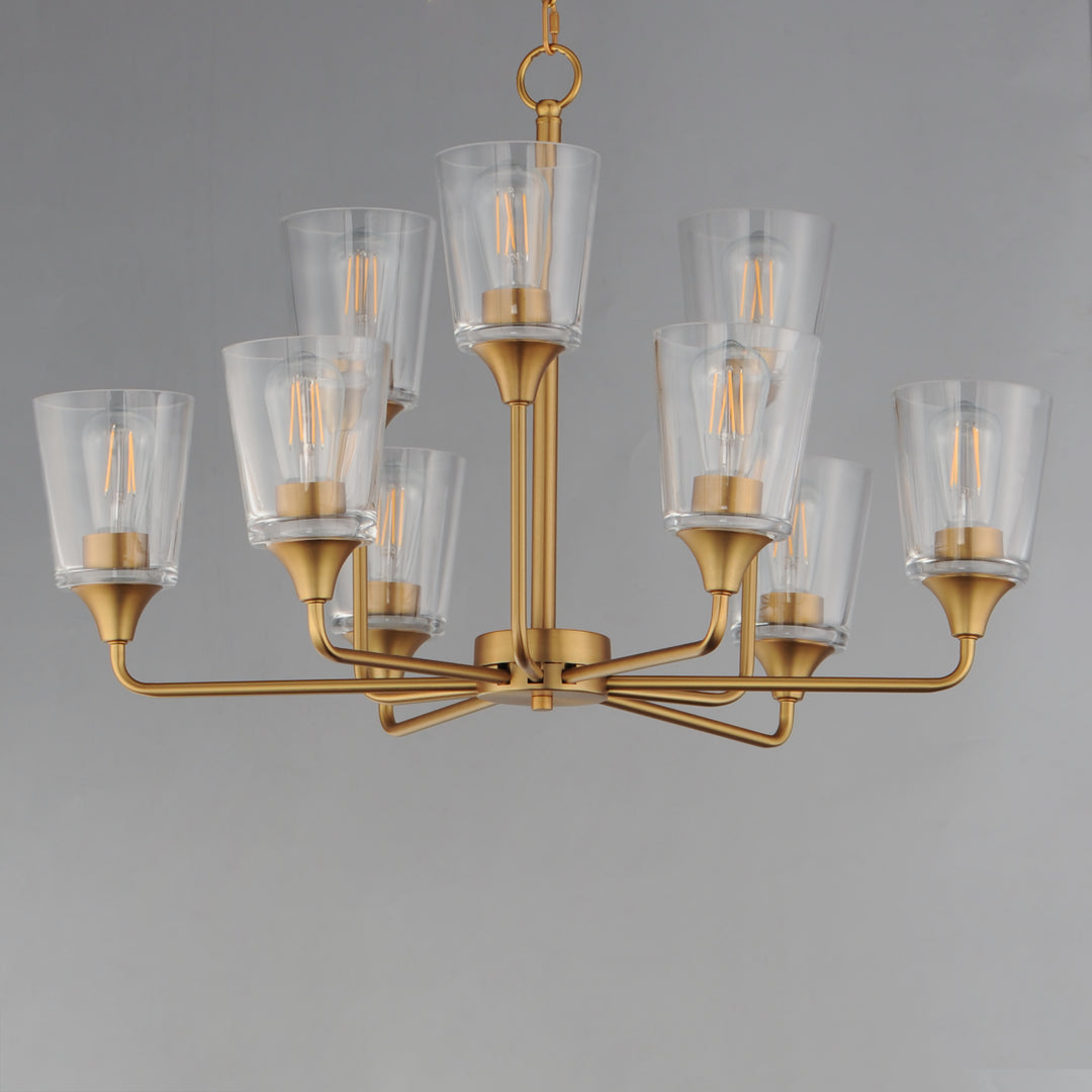 Hudson 9-Light Two-Tier Chandelier Natural Aged Brass alternate view