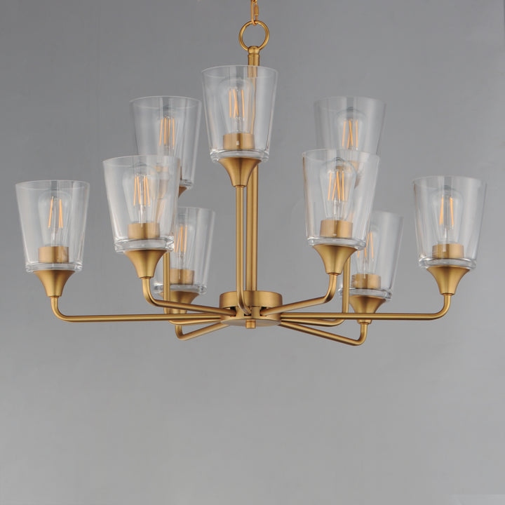 Hudson 9-Light Two-Tier Chandelier Natural Aged Brass alternate view