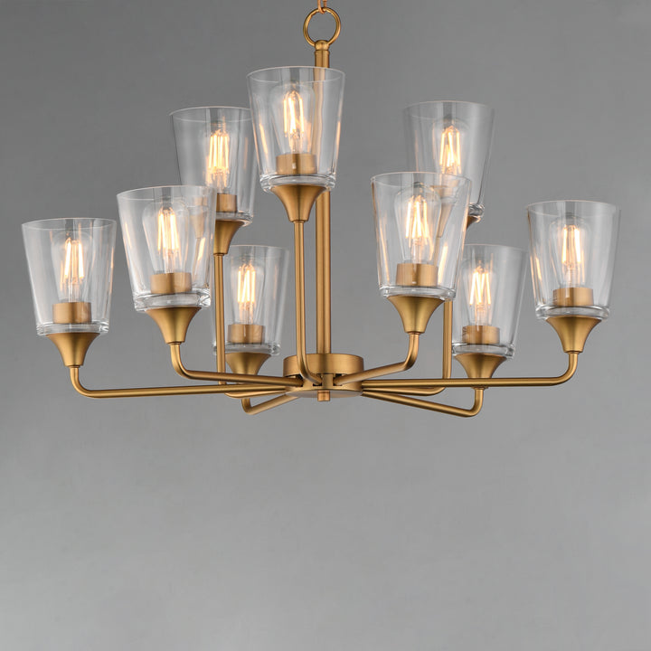 Hudson 9-Light Two-Tier Chandelier Natural Aged Brass alternate view