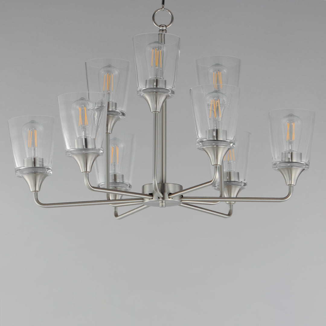Hudson 9-Light Two-Tier Chandelier Satin Nickel alternate view