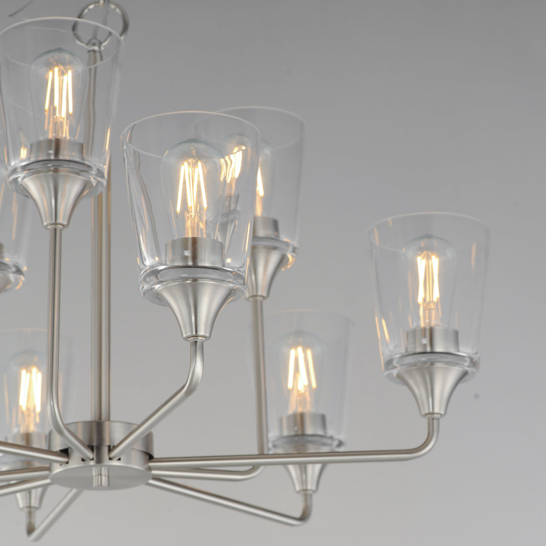 Hudson 9-Light Two-Tier Chandelier Satin Nickel alternate view