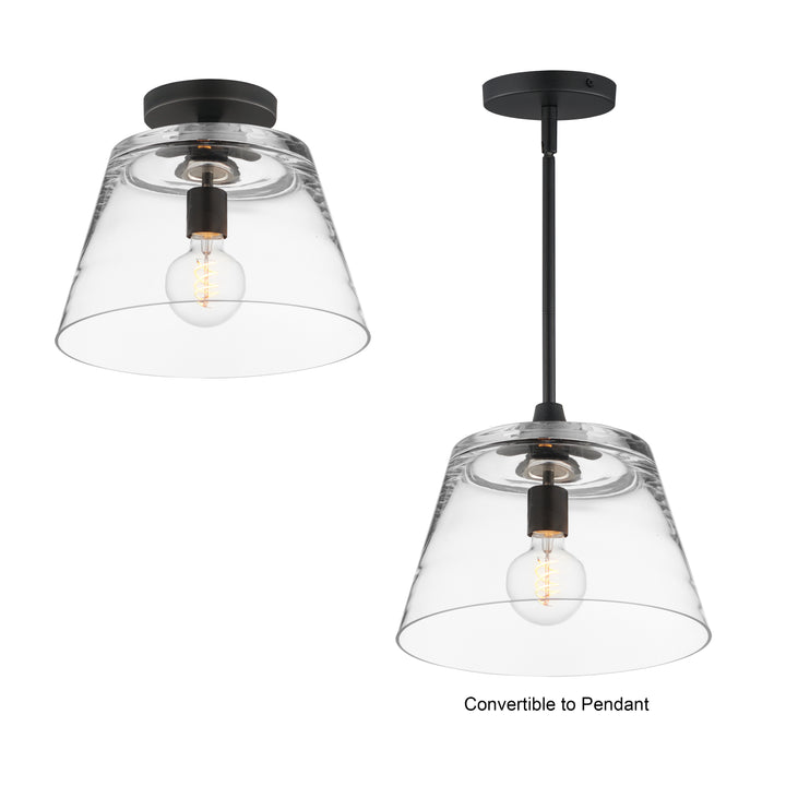 Hudson 1-Light Semi-Flush Mount/Pendant Black (CLBK) alternate view