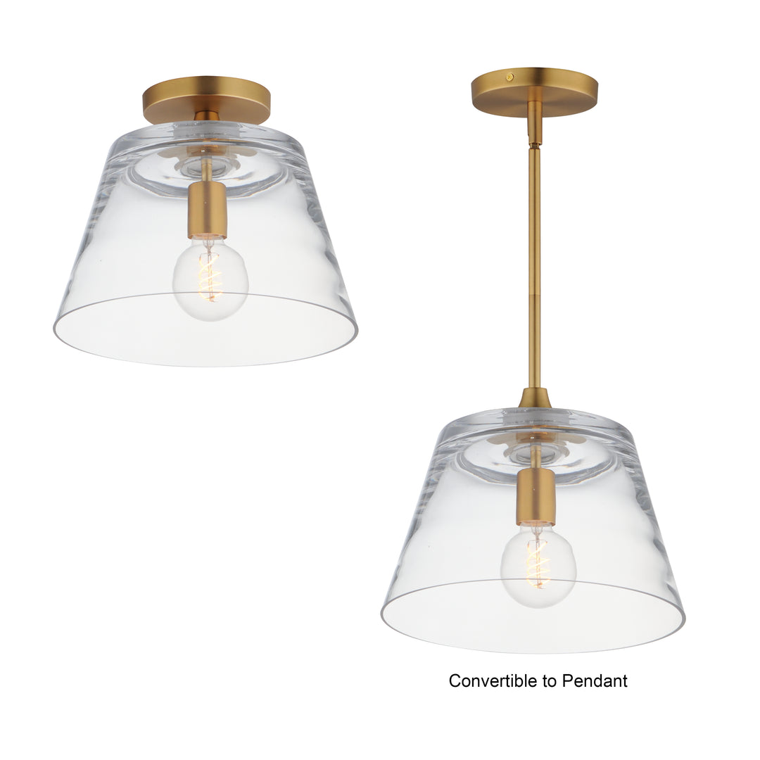 Hudson 1-Light Semi-Flush Mount/Pendant Natural Aged Brass (CLNAB) alternate view