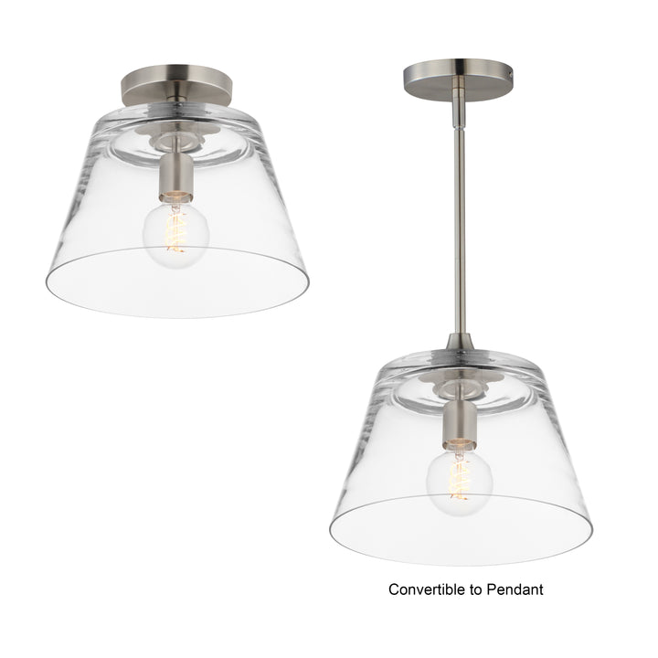 Hudson 1-Light Semi-Flush Mount/Pendant Satin Nickel (CLSN) alternate view