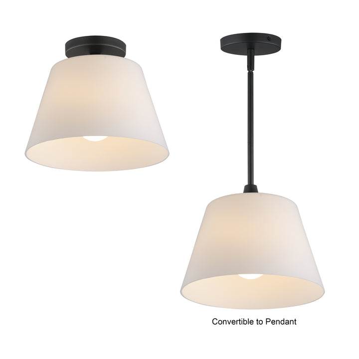 Hudson 1-Light Semi-Flush Mount/Pendant Black (SWBK) alternate view