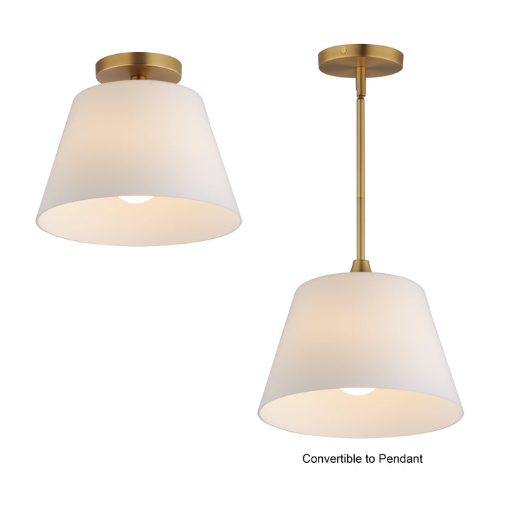 Hudson 1-Light Semi-Flush Mount/Pendant Natural Aged Brass (SWNAB) alternate view