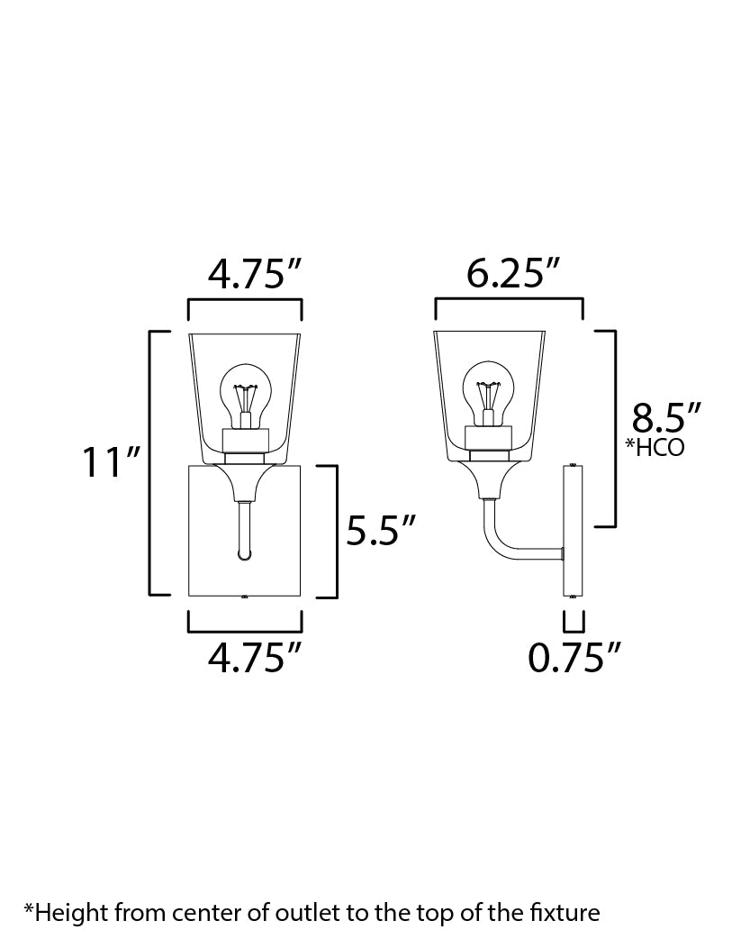 Hudson 1-Light Sconce dimensions diagram