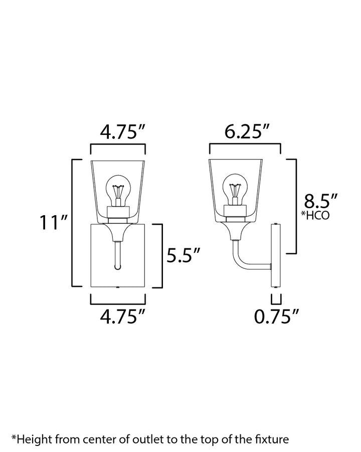 Hudson 1-Light Sconce dimensions diagram