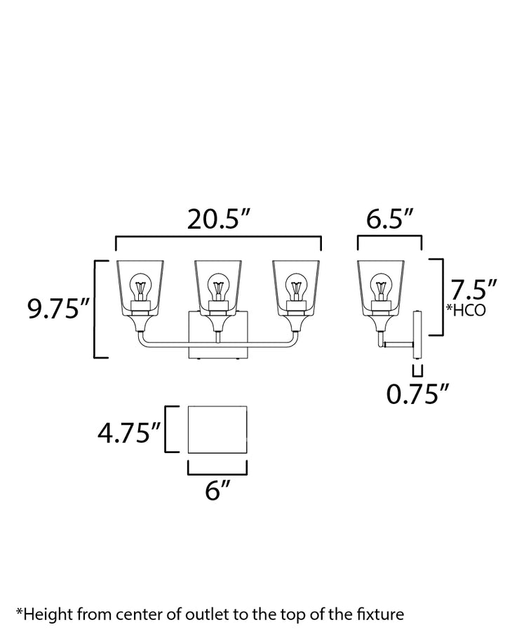 Hudson Bath Vanity dimensions diagram