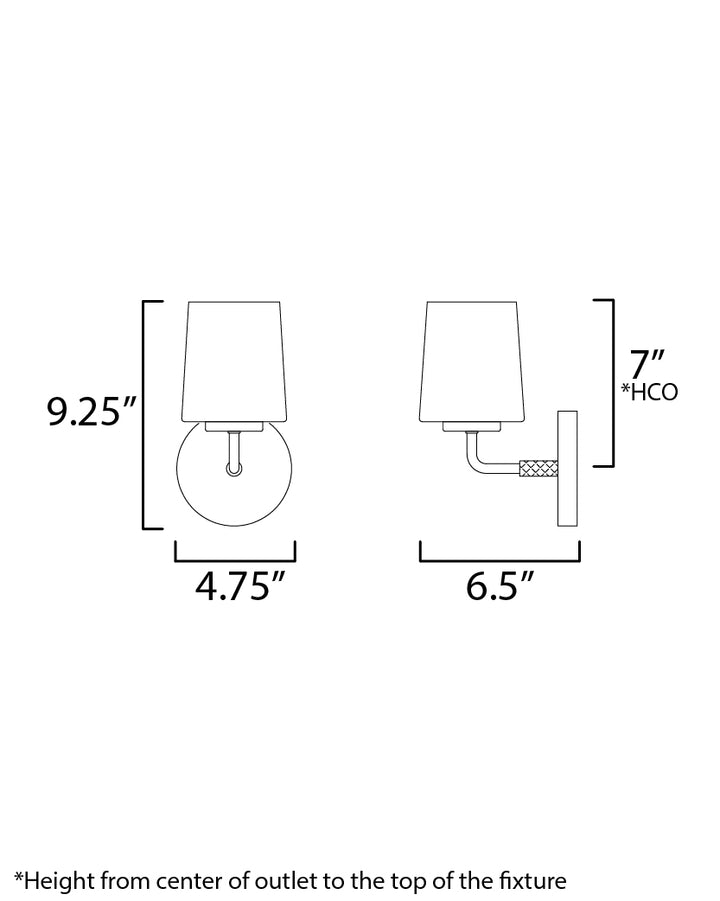 Durham 1-Light Wall Sconce dimensions diagram