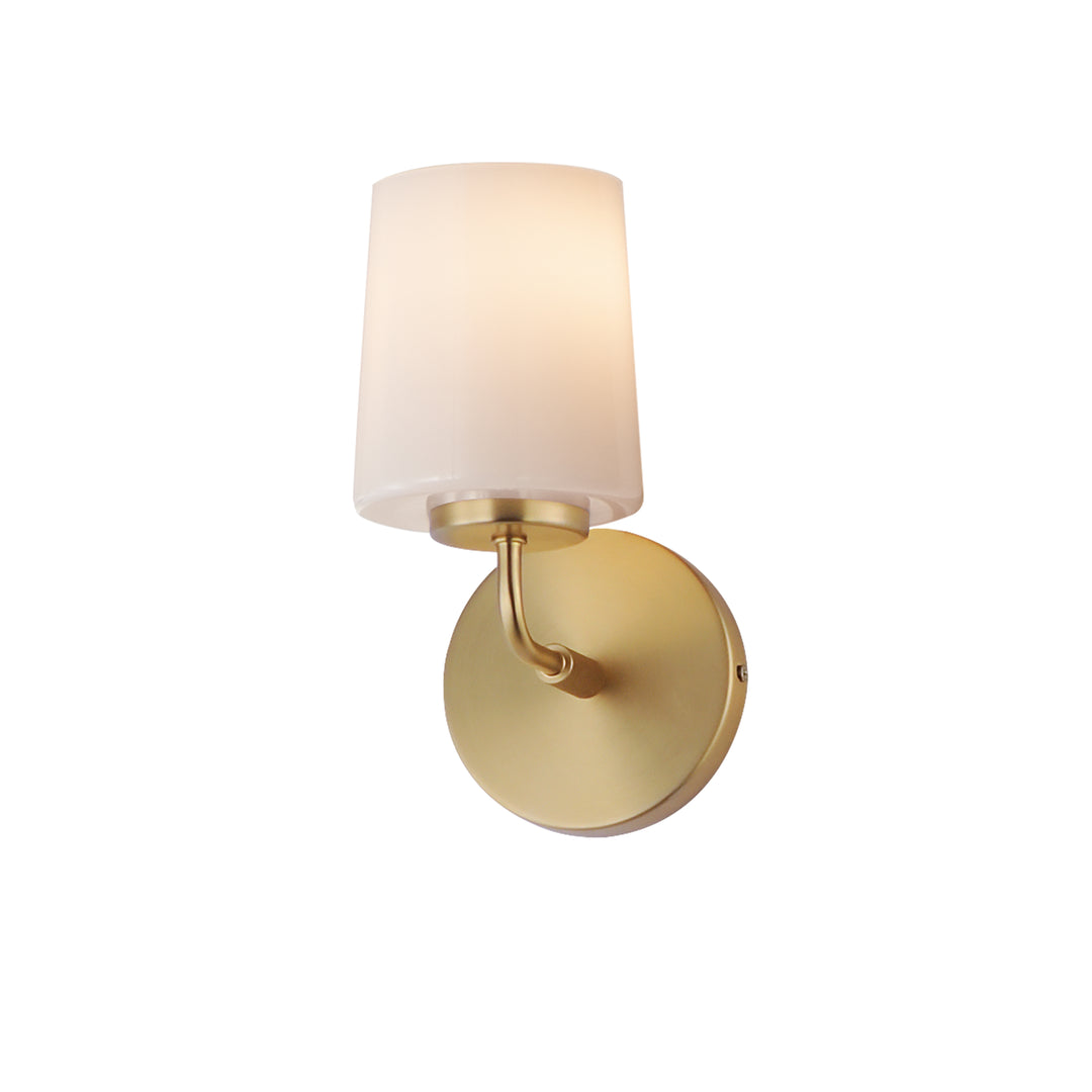 Durham 1-Light Wall Sconce White / Natural Aged Brass