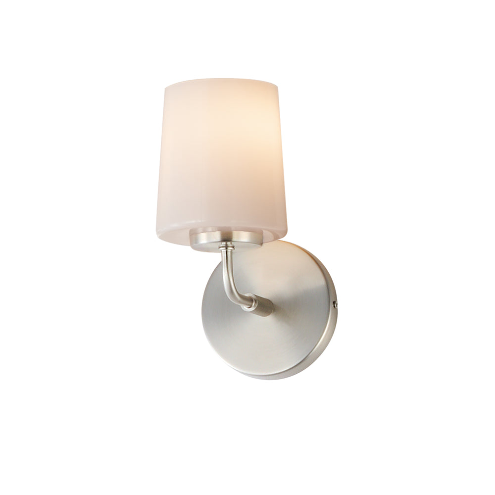 Durham 1-Light Wall Sconce White / Satin Nickel