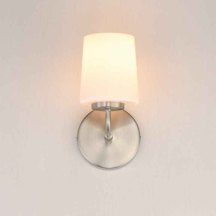 Durham 1-Light Wall Sconce White / Satin Nickel alternate view