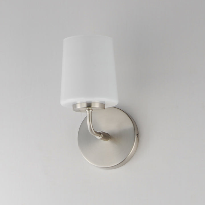 Durham 1-Light Wall Sconce White / Satin Nickel alternate view