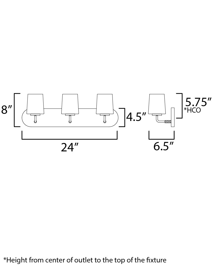 Durham Strip Bath Vanity dimensions diagram