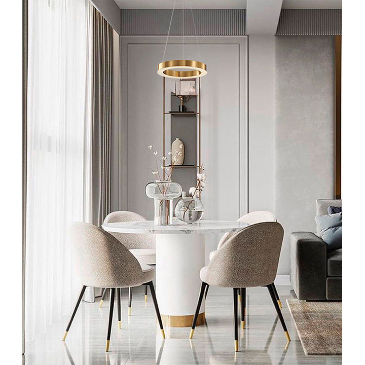 Gold Frame LED Halo Chandelier with Acrylic Bottom Lens by Bethel - view 5